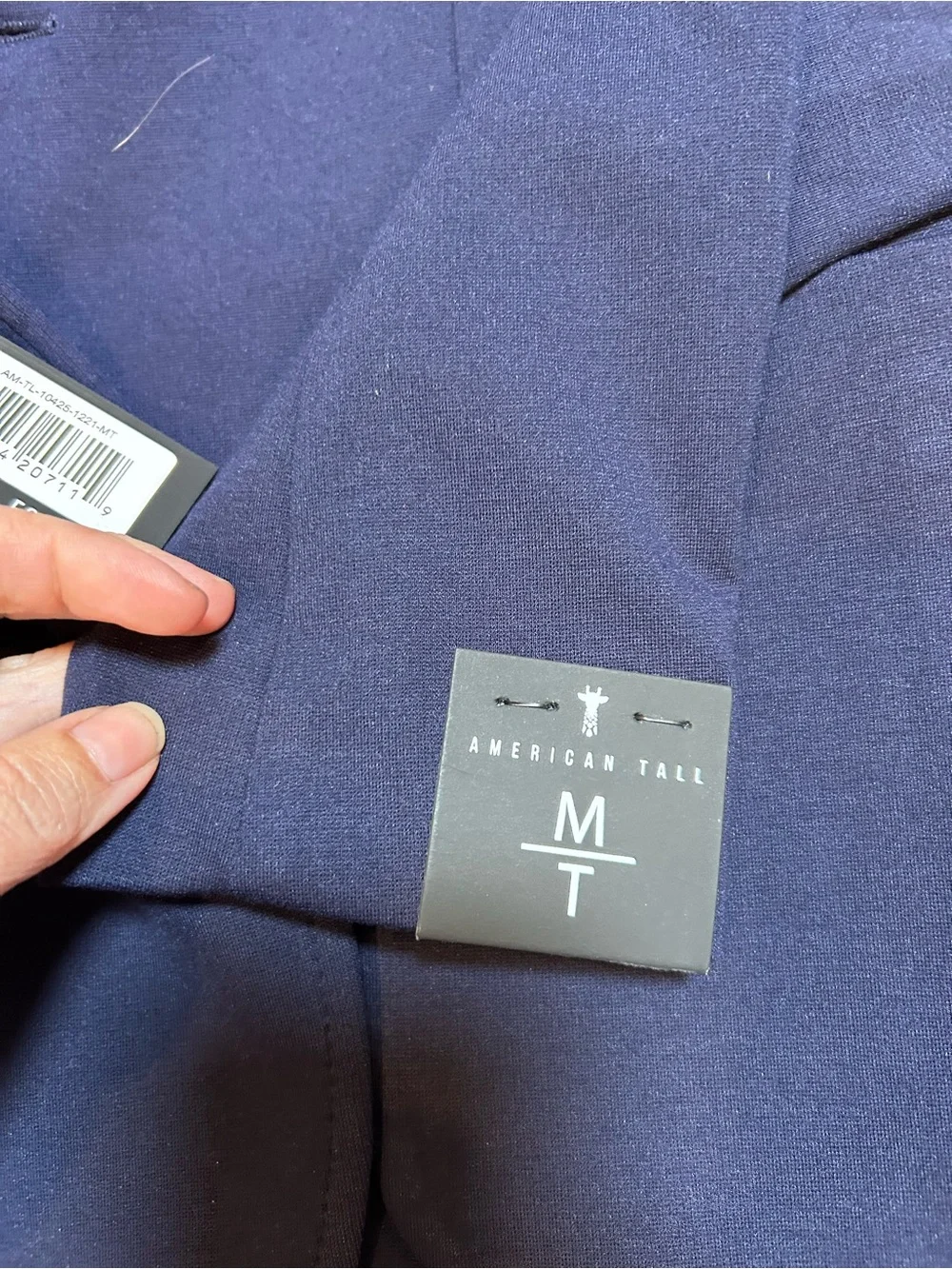 NWT American Tall men’s knit 2 button navy blue blazer sport coat size medium